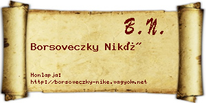 Borsoveczky Niké névjegykártya